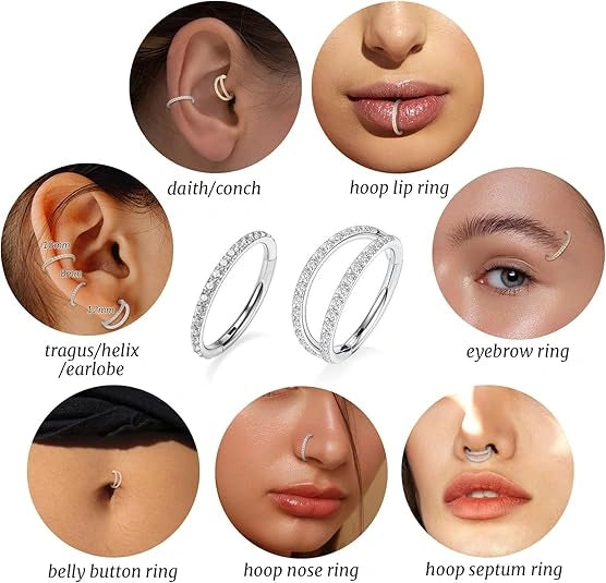 Elegant Silver Nose Hoops