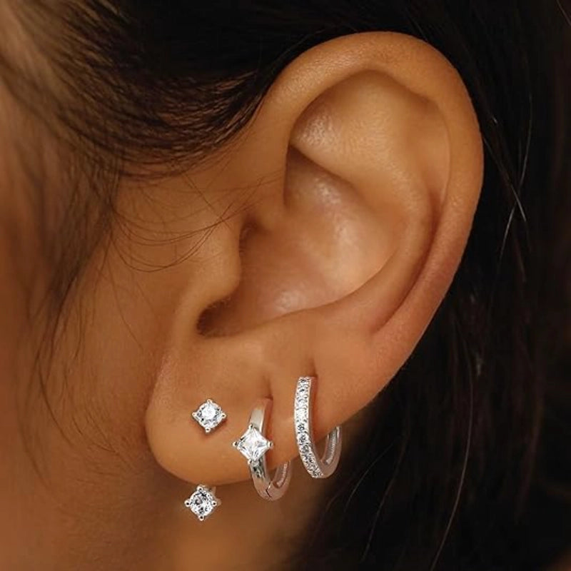 Silver Earrings Set