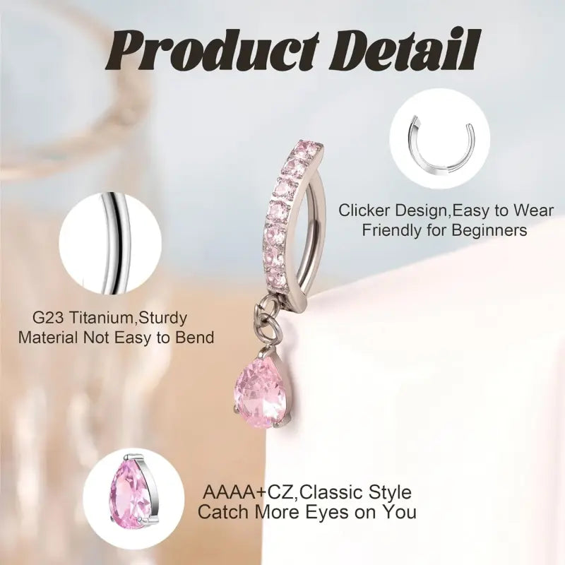 Hypoallergenic 14G Titanium Belly Button Clicker Ring