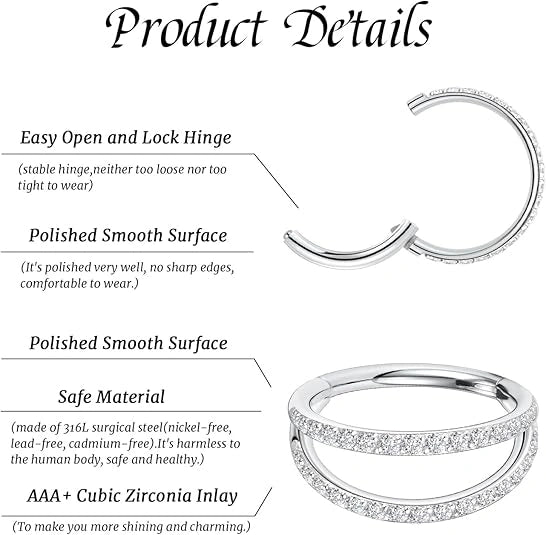 Elegant Silver Nose Hoops