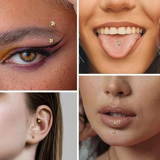 Gold Titanium Eyebrow Ring