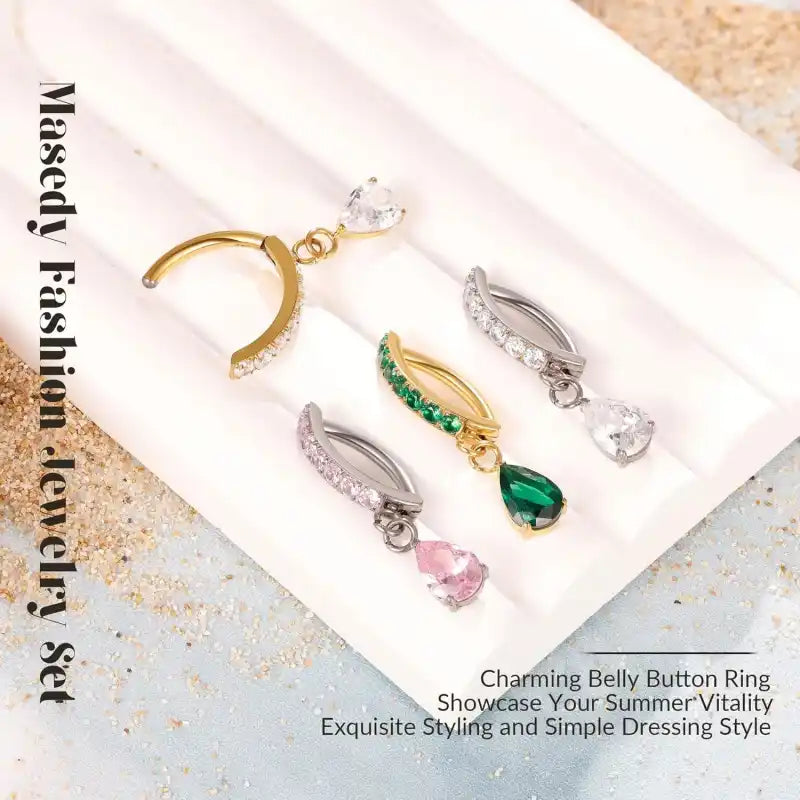 Hypoallergenic 14G Titanium Belly Button Clicker Ring