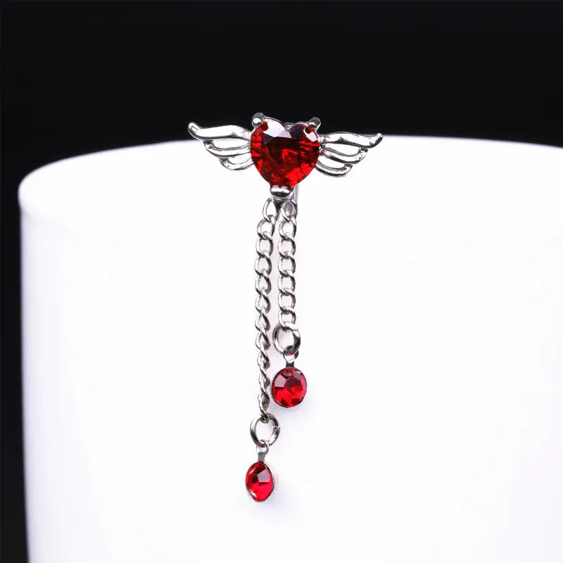 Devil Angel Belly Button Ring – Steel Navel Piercing