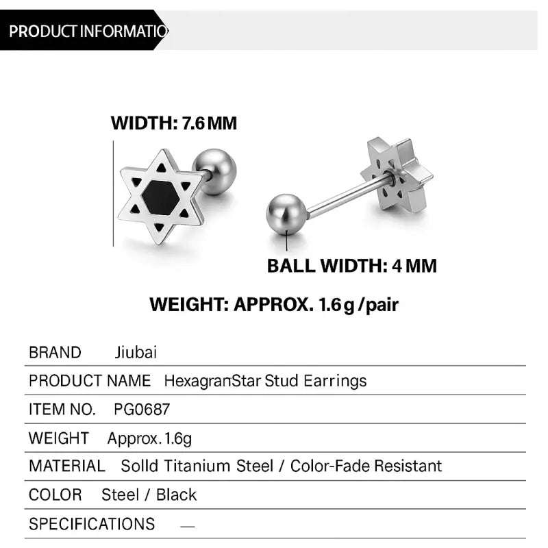 Minimalist Star Ear Studs – 4Pcs Cartilage Piercing Set