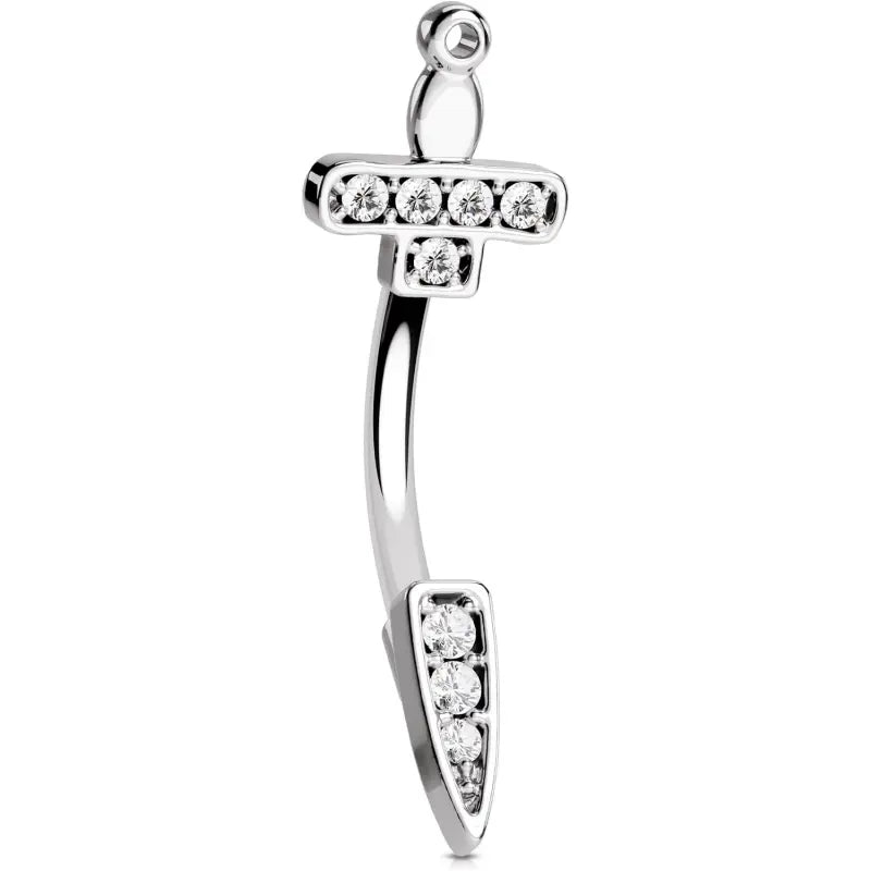 Exquisite Dagger Shape Earrings - 316L Steel Curved Barbell