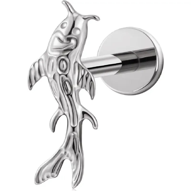 16G Titanium Gold, Titanium Silver Goldfish Earrings