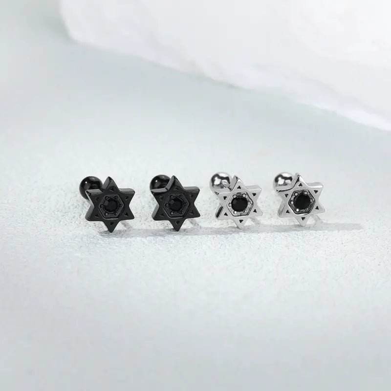 Minimalist Star Ear Studs – 4Pcs Cartilage Piercing Set