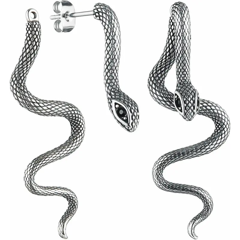 Bold Snake Stud Earrings for Women – Gothic Punk Vibes 3