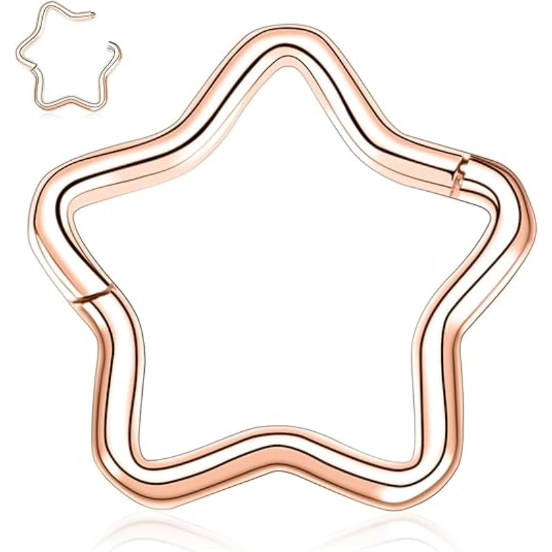 Black Star Hoop Earring