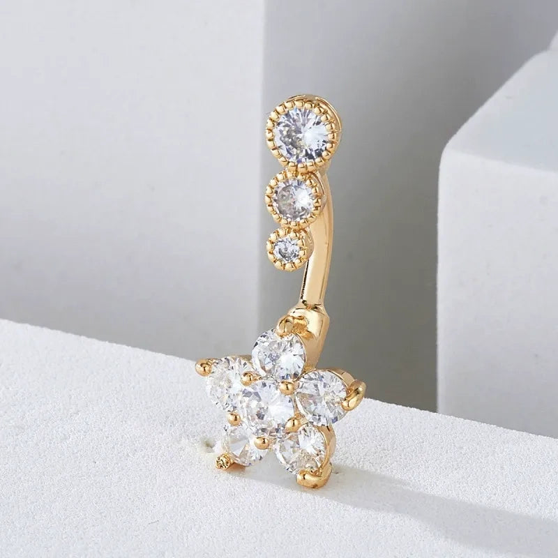 Zirconia Belly Button Ring – Sexy Navel Piercing Accessory