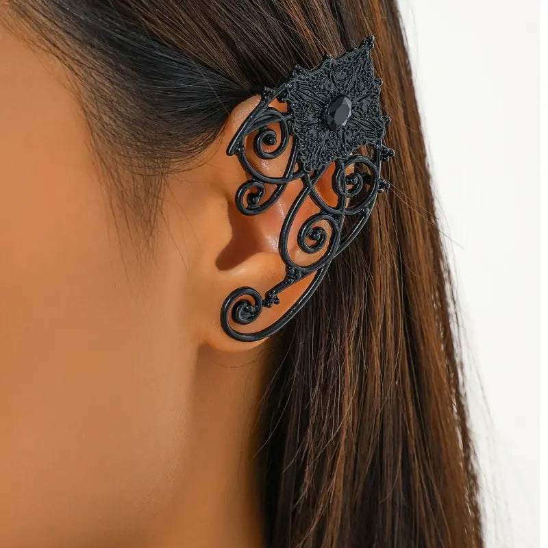 Vintage Gothic Elf Ear Cuff – Halloween Piercing Jewelry