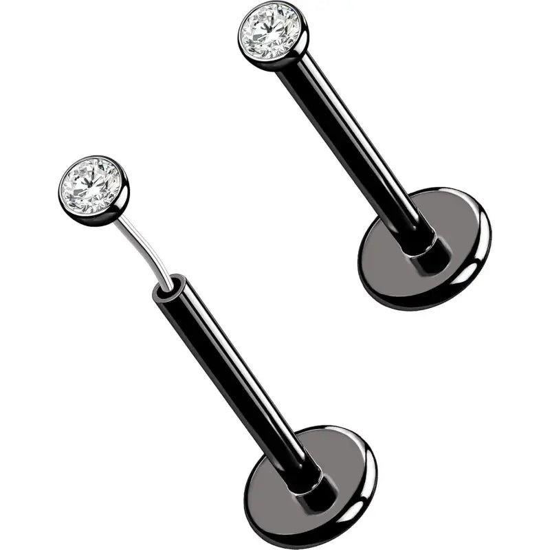 2Pcs Threadless Titanium Nose Studs for Tragus Helix Lip