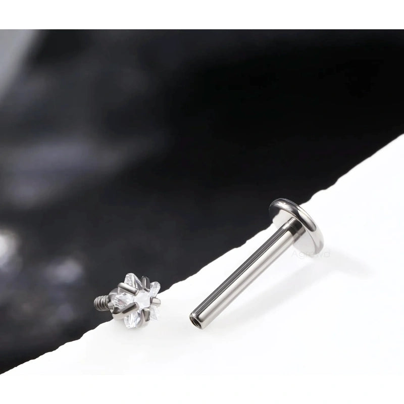 16G G23 Titanium CZ Stud Earrings – Lucky Star