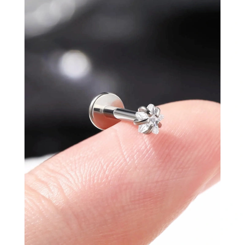 16G G23 Titanium CZ Stud Earrings – Lucky Star