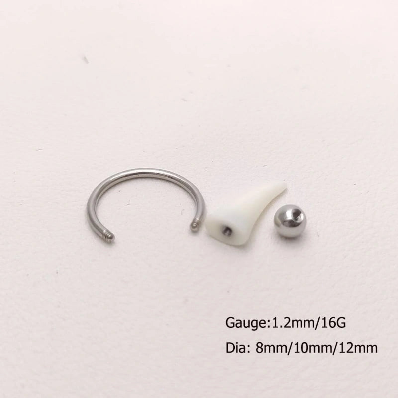 2Pcs Vampire Fang Lip Rings – Snake Bite Piercing Set