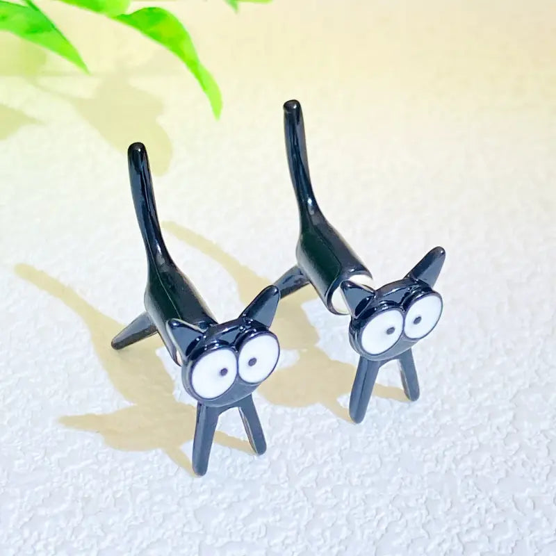 Cute Cat Piercing Earrings in Alloy with Removable Charm
