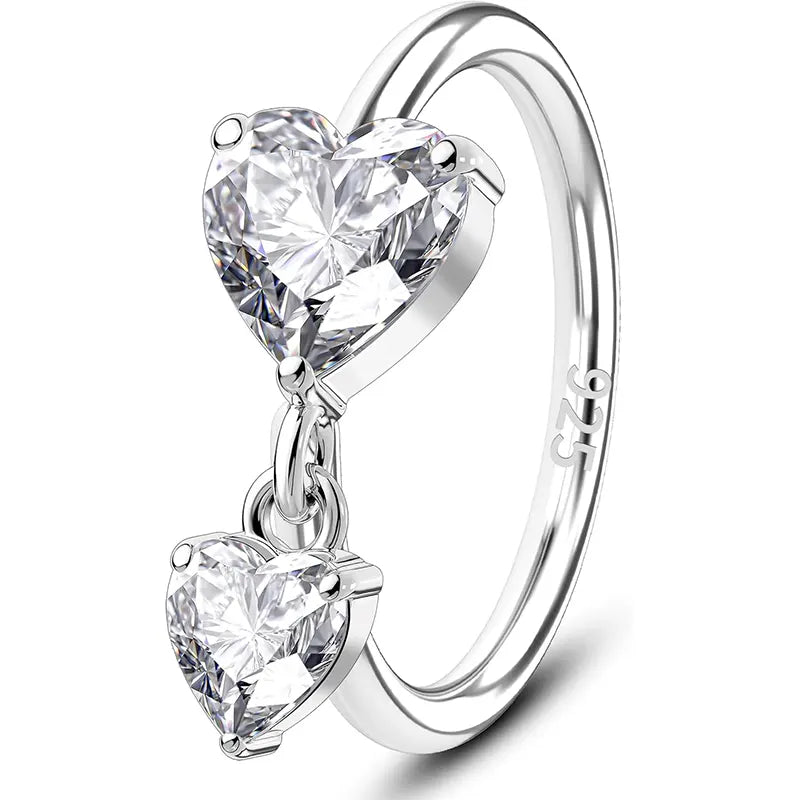 925 Sterling Silver Heart Nose Hoop