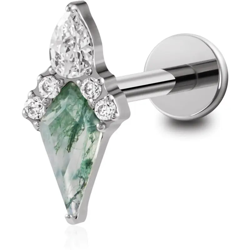 16G Titanium Gemstone Stud Earrings – 6mm and 8mm