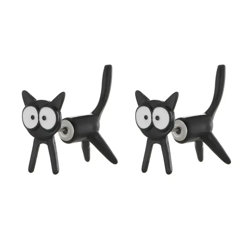 Cute Cat Piercing Earrings in Alloy with Removable Charm