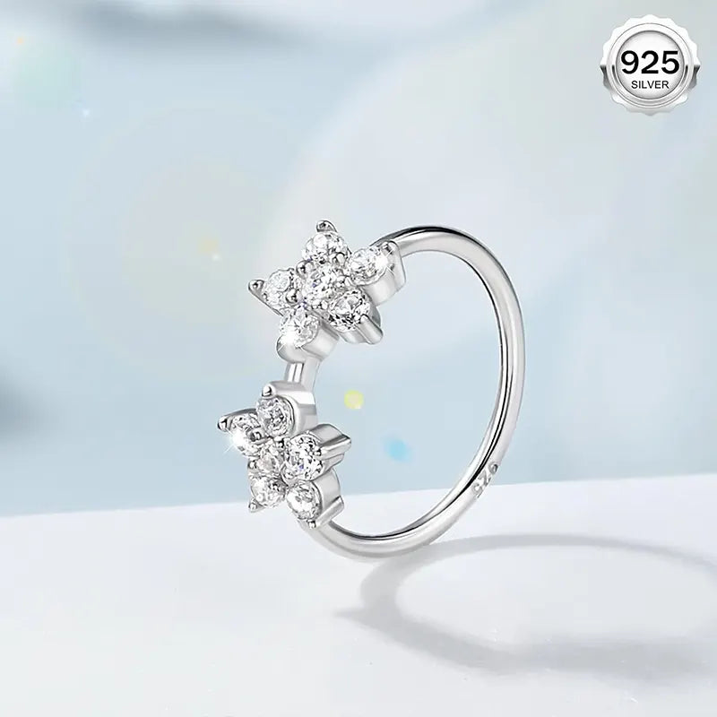 925 Sterling Silver Flower Nose Hoop