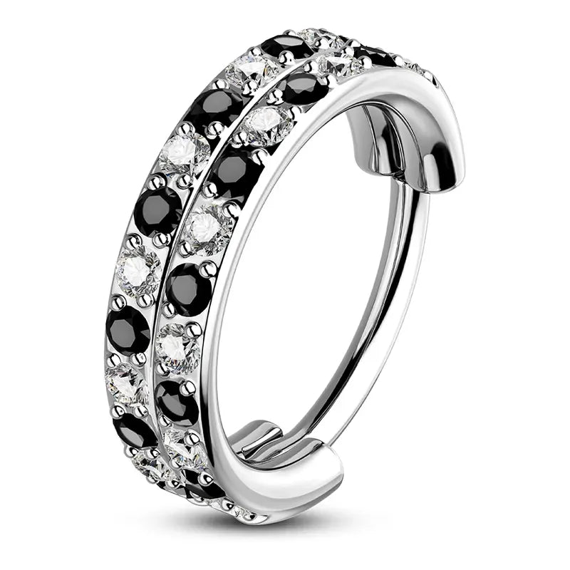 Checkerboard Crystal Nose Hoop Ring