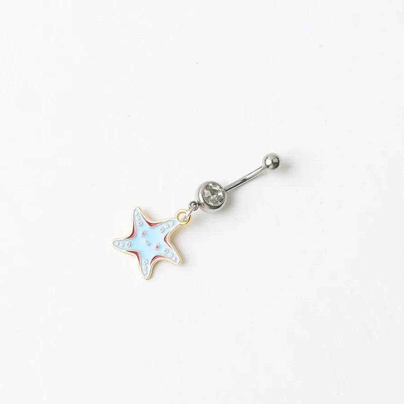 New Ocean Series Sweet Belly Button Ring, Shell &Pearl
