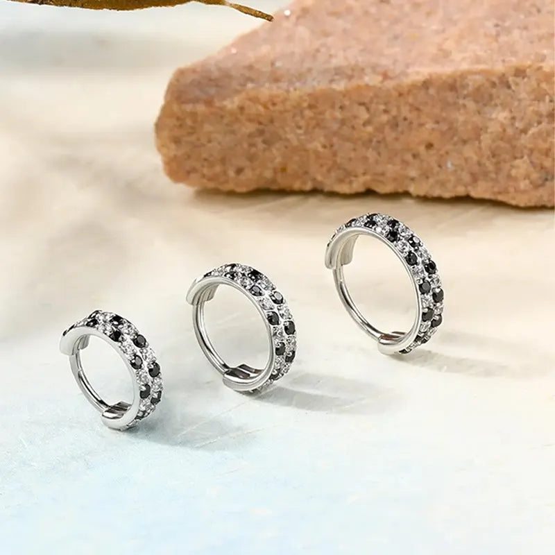 Checkerboard Crystal Nose Hoop Ring