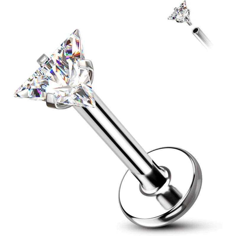 16G G23 Titanium CZ Stud Earrings – Lucky Star