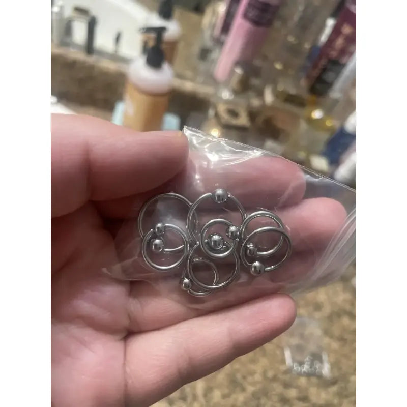 16PCS 14G Steel Piercing Rings – Septum, Lip, Tongue, Nipple