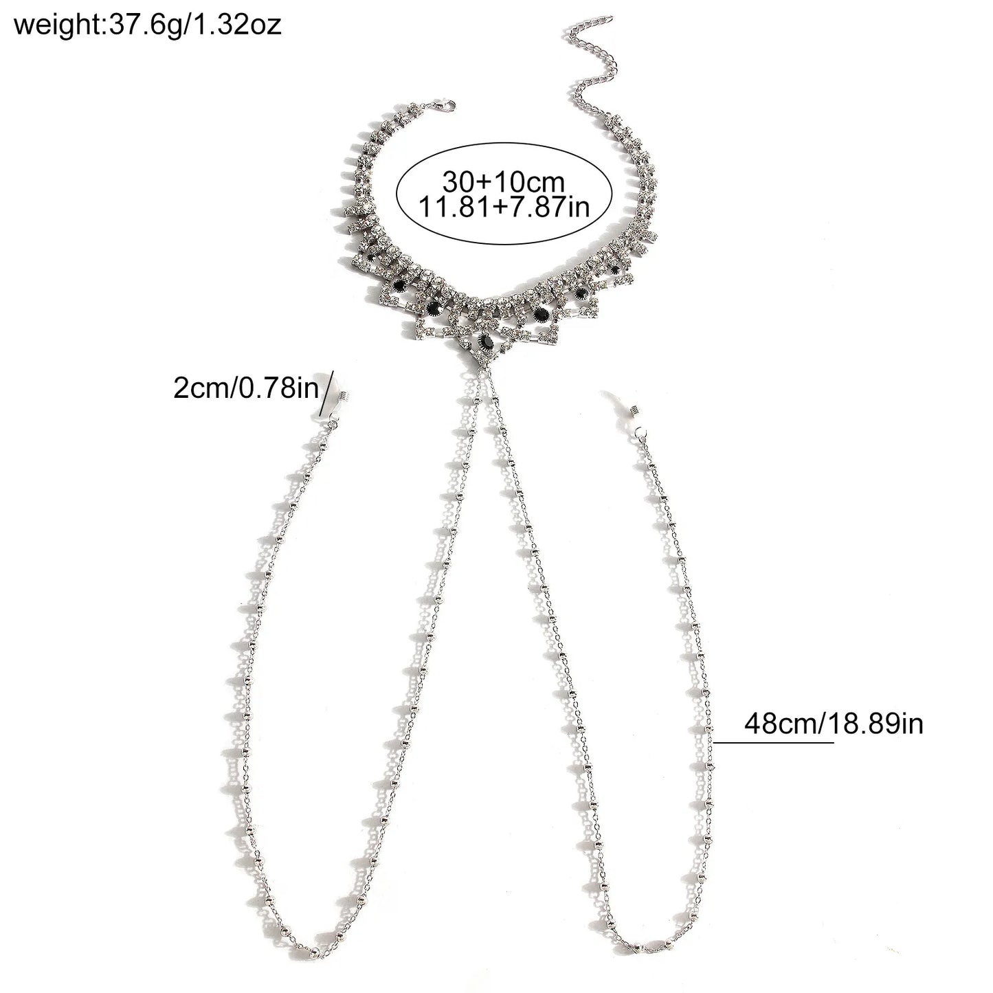 Luxury Rhinestone Nipple Chains with Metal Beads for Women