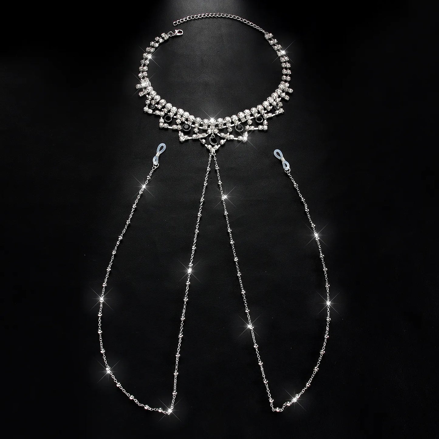 Luxury Rhinestone Nipple Chains with Metal Beads for Women