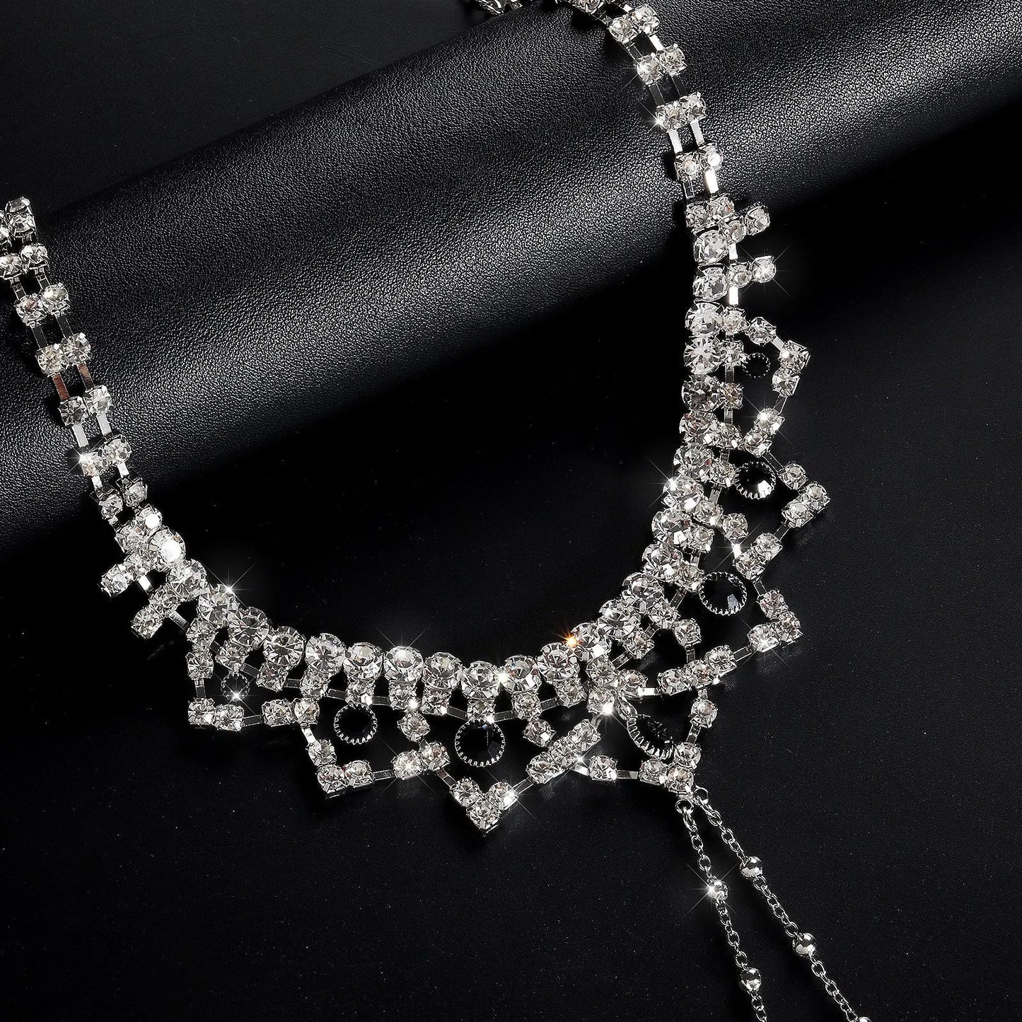 Luxury Rhinestone Nipple Chains with Metal Beads for Women