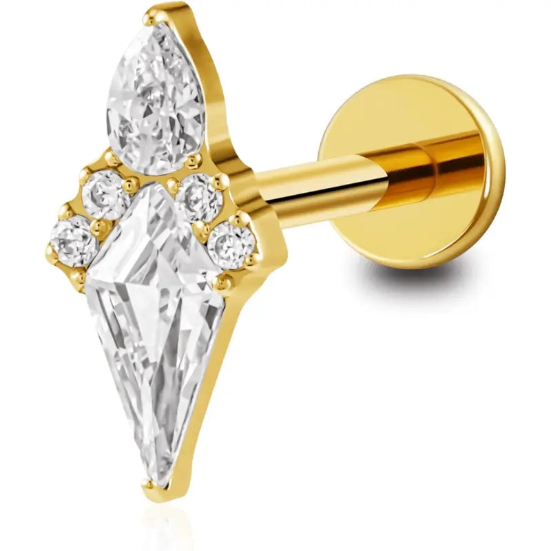16G Titanium Gemstone Stud Earrings – 6mm and 8mm