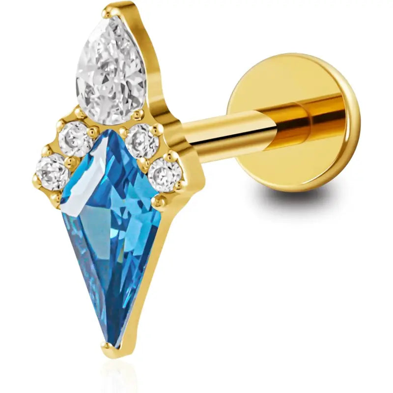16G Titanium Gemstone Stud Earrings – 6mm and 8mm