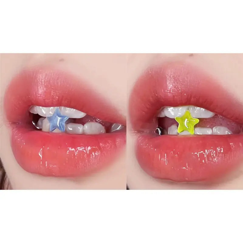 4Pcs Star Acrylic Tongue Rings – G23 Titanium 14G Jewelry