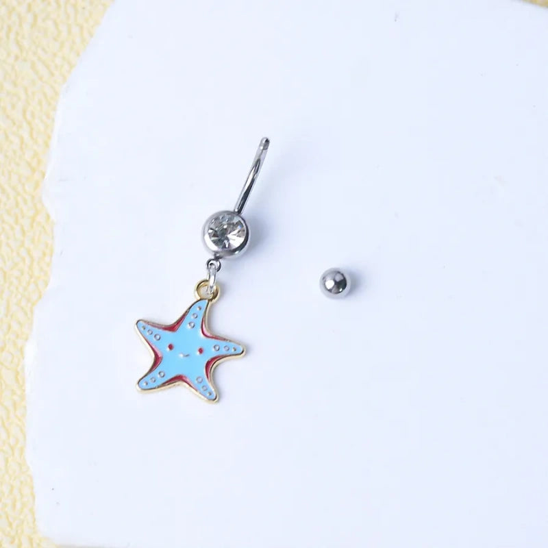 New Ocean Series Sweet Belly Button Ring, Shell &Pearl
