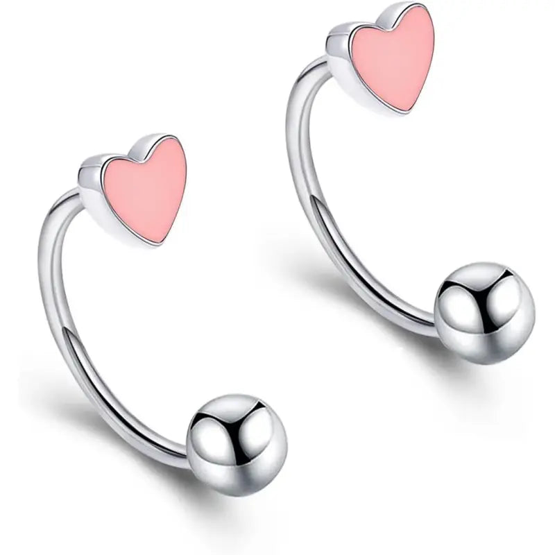 16G heart shaped lip ring set titanium pierced jewelry
