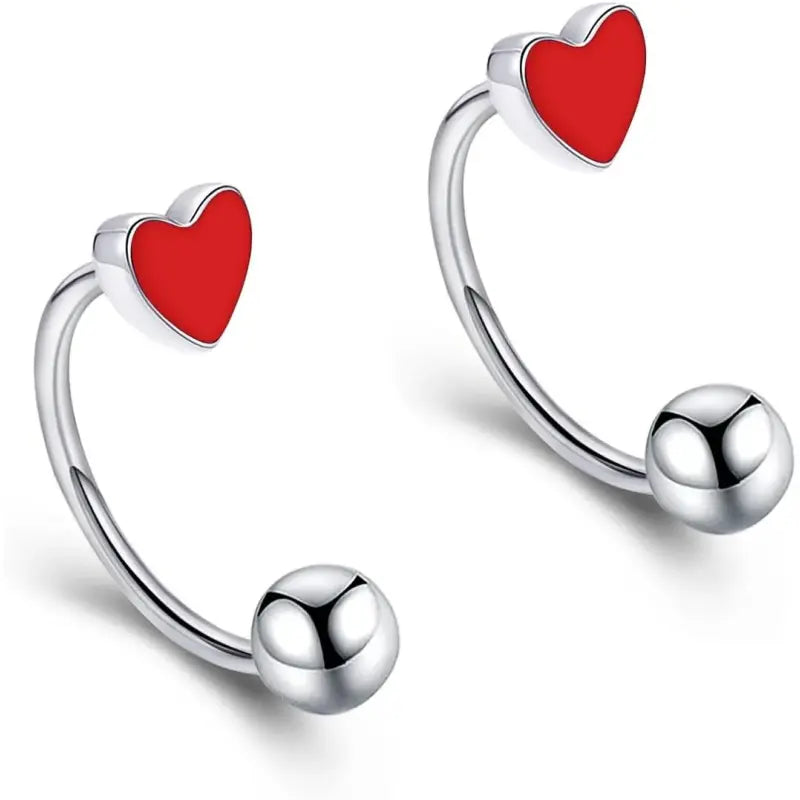 16G heart shaped lip ring set titanium pierced jewelry