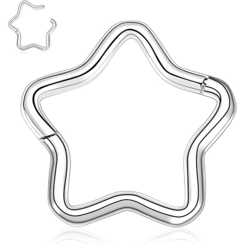 Black Star Hoop Earring