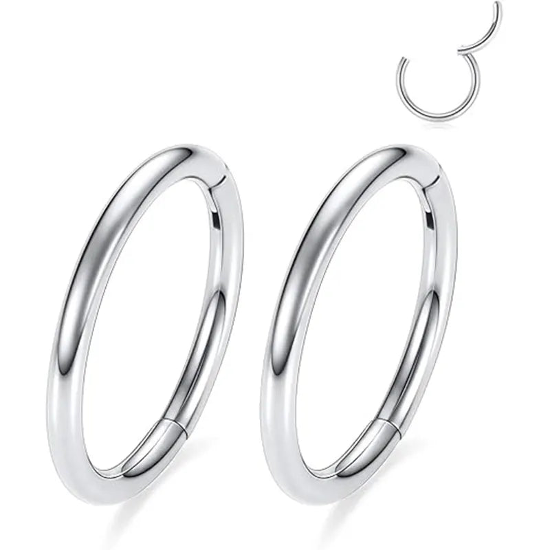 Silver Seamless Nose Hoops