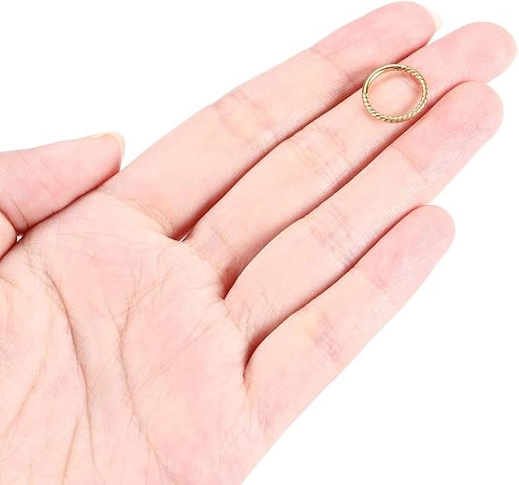 Gold Twisted Nose Seamless Hoop Rings