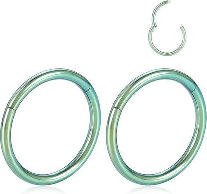 16G-20G Green Nose Rings 2 Pcs