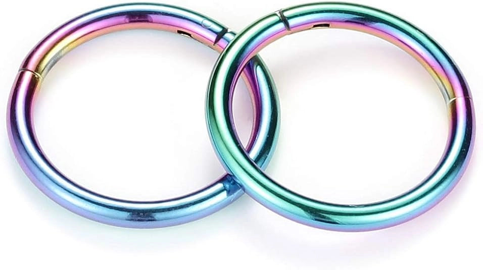 4G-22G Rainbow Hinged Seamless Hoop