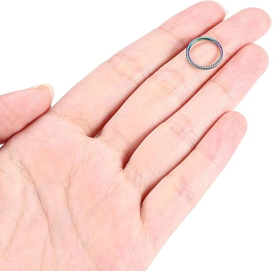 2 Pcs Rainbow Twisted Nose Seamless Hoop Rings
