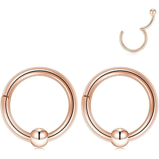 Rose Gold Beaded Hoop Set