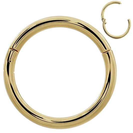Plain Hoop 14k Gold Clicker Ring
