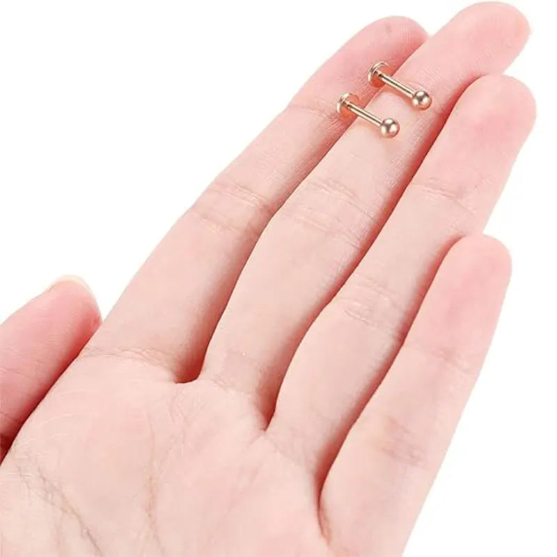 G23 Pin Style Rose Gold Ball Lip Stud 1.2*8*3
