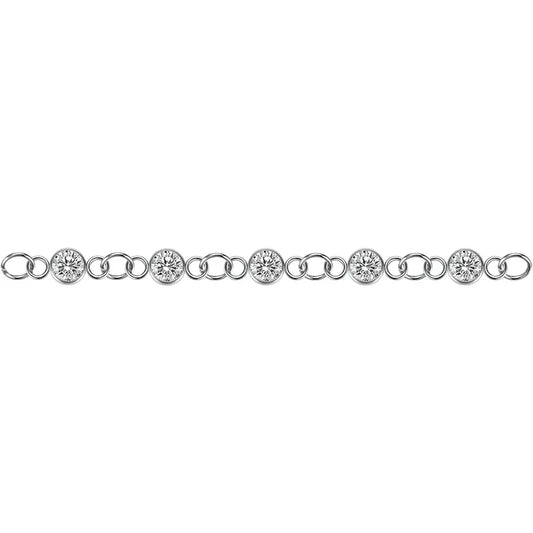 G23 Zircon Chain-Silver White Zircon 32mm