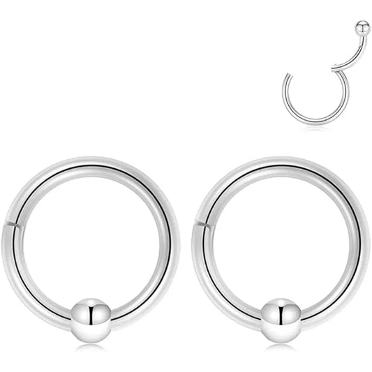 Seamless Silver Nose & Ear Hoop Rings