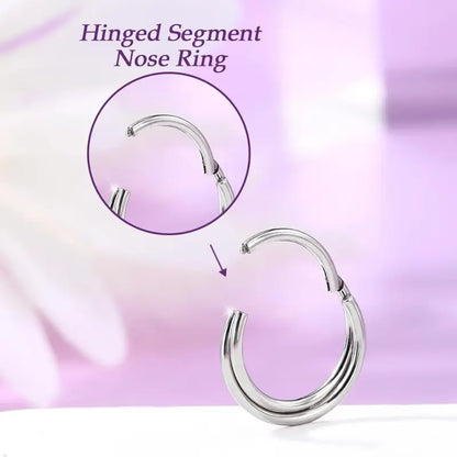 Double Nose Hoop Ring – Surgical Steel Clicker 20G/18G